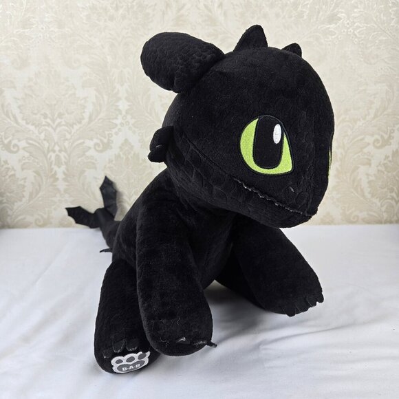 Build-A-Bear DreamWorks Black Stuffed Plush Dragon "How To Train Your Dragon" - Picture 2 of 14